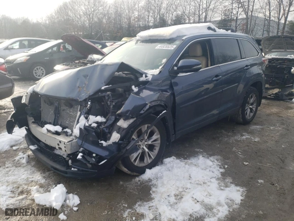 2014 Toyota Highlander XLE with VIN 5TDJKRFH6ES058215, listed as a Copart auction lot 44928525 with 0 mi miles and Clean Title. Bid and sale history available at carsss.com. Image 1.