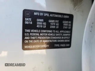 2019 Buick Regal Preferred with VIN W04GL6SX8K1004971, listed as a Copart auction lot 83454804 with Not provided miles and Salvage title. Bid and sale history available at DreamBid. Image 13.