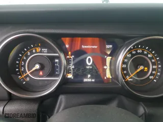 2023 Jeep Gladiator Overland with VIN 1C6HJTFG0PL564950, listed as a Copart auction lot 80207494 with 28,058 mi miles and Salvage Title. Bid and sale history available at carsss.com. Image 9.