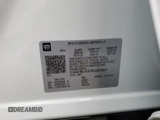 2024 GMC Acadia FWD Denali z VIN 1GKENLKS7RJ157477, wystawiony jako Copart lot #41846725 z przebiegiem Nie podano mil oraz Szkoda całkowita • Salvage title. Historia ofert i sprzedaży dostępna na DreamBid. Obrazek 13.