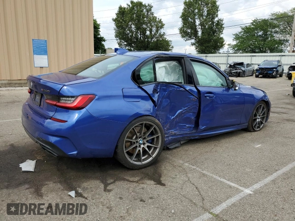 2021 BMW 3 Series M340i xDrive with VIN 3MW5U9J07M8B90157, listed as a Copart auction lot 57823394 with 0 mi miles and Salvage Title. Bid and sale history available at carsss.com. Image 3.