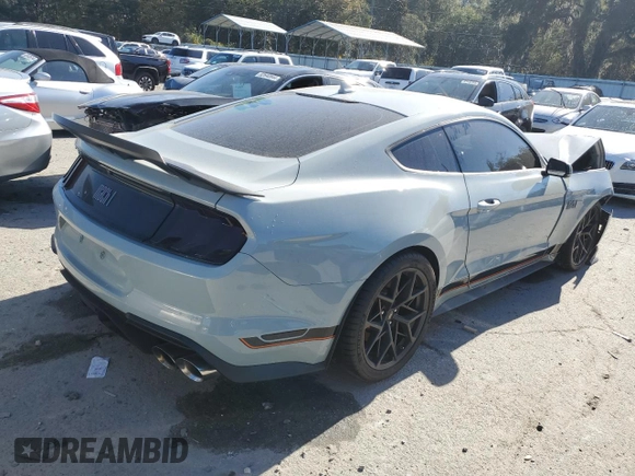 2021 Ford Mustang Mach 1 with VIN 1FA6P8R08M5552061, listed as a Copart auction lot 82644414 with 0 mi miles and Salvage Title. Bid and sale history available at carsss.com. Image 3.