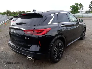 2021 Infiniti QX50 LUXE with VIN 3PCAJ5BB5MF116881, listed as a Copart auction lot 48770602 with 4,184 mi miles. Bid and sale history available at carsss.com. Image 4.