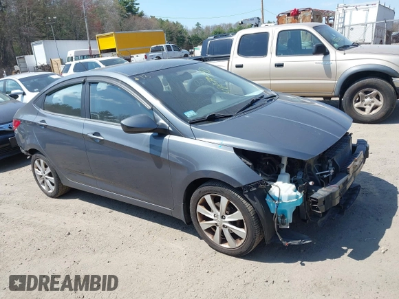 2012 Hyundai Accent GLS with VIN KMHCU4AE9CU167338, listed as a IAAI auction lot 42079550 with 121,889 mi miles. Bid and sale history available at carsss.com. Image 1.