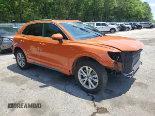 2023 Audi Q3 S line Premium with VIN WA1DECF33P1077028, listed as a Copart auction lot 56289525 with 50,014 mi miles and Salvage title. Bid and sale history available at DreamBid. Image 4.
