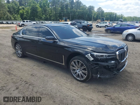 2022 BMW 7 Series 740i with VIN WBA7T2C06NCJ48203, listed as a Copart auction lot 54183325 with Not provided miles and Salvage title. Bid and sale history available at DreamBid. Image 4.