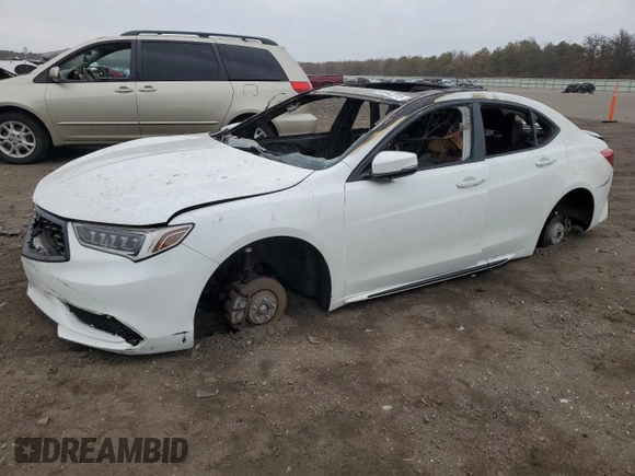 2018 Acura TLX w/Technology Pkg with VIN 19UUB2F53JA001408, listed as a Copart auction lot 46942215 with 0 mi miles and Salvage Title. Bid and sale history available at carsss.com. Image 1.