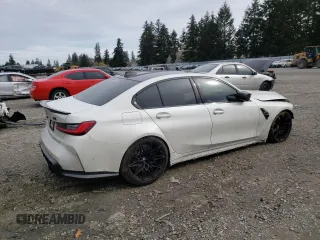 2021 BMW M3 Competition z VIN WBS33AY0XMFL32795, wystawiony jako Copart lot #52745265 z przebiegiem Nie podano mil oraz Szkoda całkowita • Salvage title. Historia ofert i sprzedaży dostępna na DreamBid. Obrazek 3.