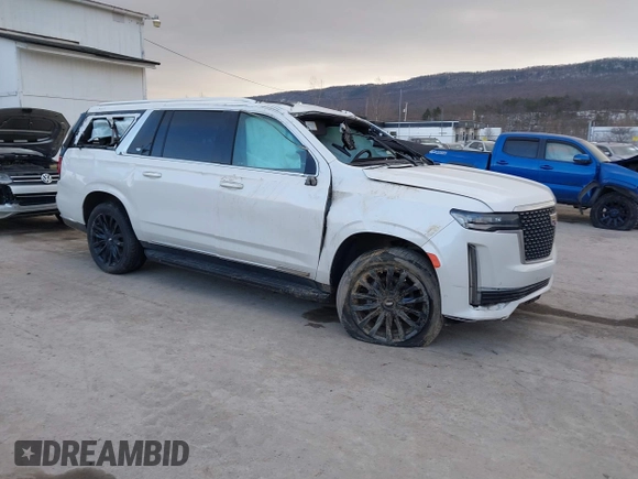 2021 Cadillac Escalade ESV Premium Luxury z VIN 1GYS4KKL5MR414354, wystawiony jako IAAI lot #41399443 z przebiegiem 35 701 mil mil oraz . Historia ofert i sprzedaży dostępna na DreamBid. Obrazek 1.