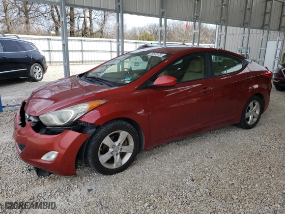 2012 Hyundai Elantra GLS with VIN KMHDH4AE3CU302841, listed as a Copart auction lot 49532255 with 127,808 mi miles and Salvage Title. Bid and sale history available at carsss.com. Image 1.