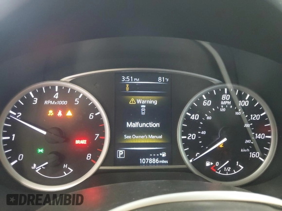 2018 Nissan Sentra S with VIN 3N1AB7AP7JY221916, listed as a Copart auction lot 55663295 with 107,886 mi miles and Salvage Title. Bid and sale history available at DreamBid. Image 9.