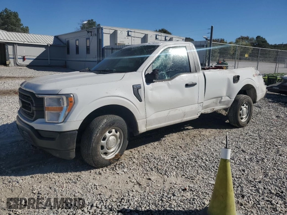 2022 Ford F-150 XL with VIN 1FTMF1EB5NKE26035, listed as a Copart auction lot 76379644 with 21,168 mi miles and Salvage title. Bid and sale history available at DreamBid. Image 1.