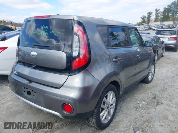 2018 Kia Soul + with VIN KNDJP3A58J7568064, listed as a IAAI auction lot 41628469 with 98,947 mi miles. Bid and sale history available at carsss.com. Image 4.