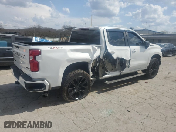 2021 Chevrolet Silverado 1500 RST with VIN 1GCUYEED1MZ376890, listed as a Copart auction lot 48965565 with 71,939 mi miles and Salvage Title. Bid and sale history available at carsss.com. Image 3.