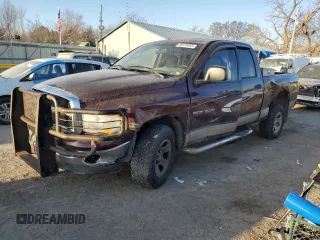 2005 Dodge 1500 SLT with VIN 1D7HU18D55J567574, listed as a Copart auction lot 48478455 with 168,008 mi miles and Salvage Title. Bid and sale history available at carsss.com. Image 1.