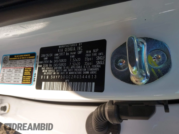 2024 Kia Telluride SX Prestige X-Pro с VIN 5XYP5DGC2RG544613, выставлен на аукционе IAAI как лот 41178884 с пробегом 2 455 миль миль и . История ставок и продаж доступна на DreamBid. Изображение 9.