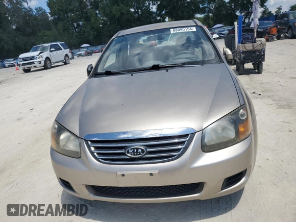 2009 Kia Spectra EX with VIN KNAFE221195600794, listed as a Copart auction lot 68090154 with 77,037 mi miles and Salvage Title. Bid and sale history available at carsss.com. Image 5.