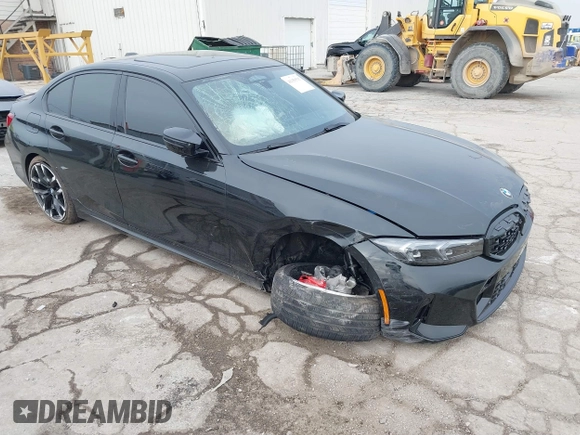2025 BMW 3 Series M340i xDrive with VIN 3MW69FT02S8F00519, listed as a IAAI auction lot 41150515 with 715 mi miles. Bid and sale history available at carsss.com. Image 1.