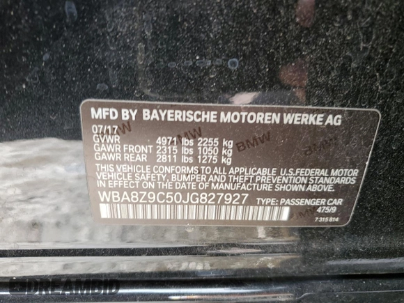 2018 BMW 3 Series 330i xDrive with VIN WBA8Z9C50JG827927, listed as a Copart auction lot 88681345 with 21,245 mi miles and Salvage Title. Bid and sale history available at carsss.com. Image 12.