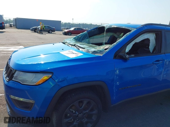 2021 Jeep Compass 80th Anniversary with VIN 3C4NJCEB3MT531703, listed as a IAAI auction lot 42006349 with 73,876 mi miles and . Bid and sale history available at carsss.com. Image 6.