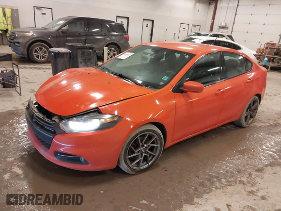 2015 Dodge Dart GT with VIN 1C3CDFEBXFD302643, listed as a IAAI auction lot 41655614 with 198,378 mi miles. Bid and sale history available at carsss.com. Image 2.