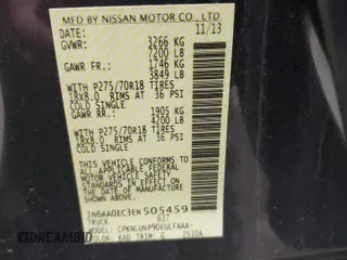 2014 Nissan Titan S with VIN 1N6AA0EC3EN505459, listed as a Copart auction lot 41998905 with 95,017 mi miles and Clean Title. Bid and sale history available at DreamBid. Image 13.