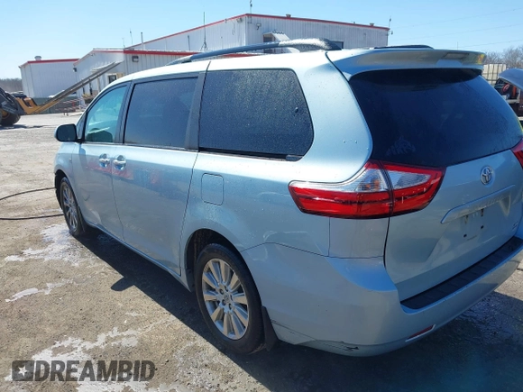 2017 Toyota Sienna with VIN 5TDDZ3DC9HS164773, listed as a IAAI auction lot 41811899 with 100,301 mi miles and . Bid and sale history available at DreamBid. Image 3.