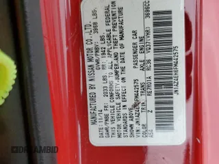 2015 Nissan 370Z z VIN JN1AZ4EH6FM442575, wystawiony jako Copart lot #57146915 z przebiegiem 57 020 mil mil oraz Czysty tytuł • Clean title. Historia ofert i sprzedaży dostępna na DreamBid. Obrazek 12.