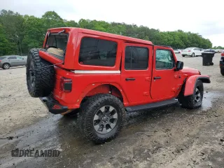 2018 Jeep Wrangler Unlimited Sahara with VIN 1C4HJXEG9JW146717, listed as a Copart auction lot 55062845 with 148,844 mi miles and Salvage title. Bid and sale history available at DreamBid. Image 3.