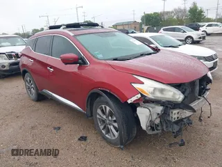 2017 Nissan Murano S z VIN 5N1AZ2MG1HN157317, wystawiony jako IAAI lot #41875703 z przebiegiem 129 279 mil mil oraz . Historia ofert i sprzedaży dostępna na DreamBid. Obrazek 1.