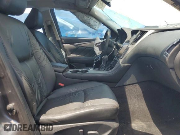 2015 Infiniti Q50 with VIN JN1BV7AP9FM332795, listed as a Copart auction lot 63416925 with 106,986 mi miles and Salvage title. Bid and sale history available at DreamBid. Image 7.