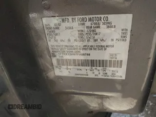2007 Ford F-150 STX with VIN 1FTRX12W97FA88788, listed as a IAAI auction lot 42723840 with Not provided miles and . Bid and sale history available at DreamBid. Image 9.
