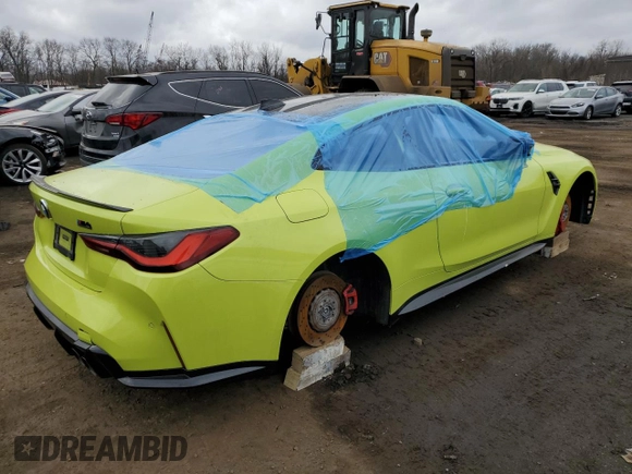 2021 BMW M4 Competition with VIN WBS33AZ01MCG52204, listed as a Copart auction lot 82550333 with 26,194 mi miles. Bid and sale history available at carsss.com. Image 3.