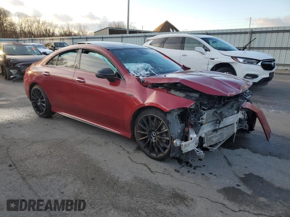2022 Mercedes-Benz CLA 35 AMG with VIN W1K5J5BB4NN305922, listed as a Copart auction lot 87733195 with 27,247 mi miles and Salvage Title. Bid and sale history available at DreamBid. Image 4.