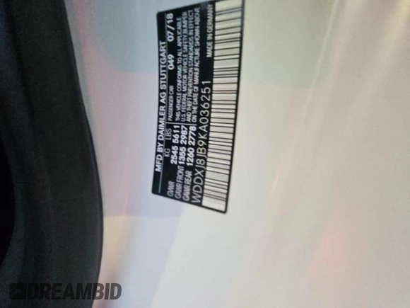 2019 Mercedes-Benz S 63 AMG with VIN WDDXJ8JB9KA036251, listed as a Copart auction lot 47608865 with 67,464 mi miles and Clean Title. Bid and sale history available at DreamBid. Image 10.