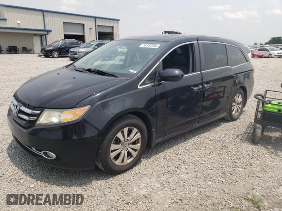 2014 Honda Odyssey EX-L with VIN 5FNRL5H6XEB072305, listed as a Copart auction lot 58487545 with 152,933 mi miles and Salvage title. Bid and sale history available at DreamBid. Image 1.