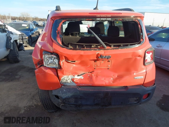 2017 Jeep Renegade Altitude with VIN ZACCJBBB7HPF73083, listed as a IAAI auction lot 41114187 with 1 mi miles. Bid and sale history available at carsss.com. Image 6.