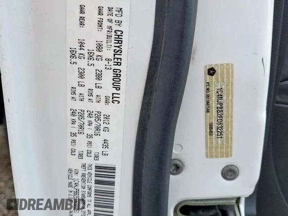 2014 Jeep Patriot Sport with VIN 1C4NJPBB2ED632251, listed as a Copart auction lot 60115685 with 192,268 mi miles and Salvage title. Bid and sale history available at DreamBid. Image 12.