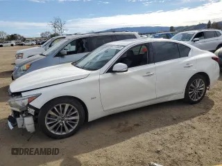 2018 Infiniti Q50 Luxe with VIN JN1EV7AP4JM363507, listed as a Copart auction lot 47868895 with 105,217 mi miles and Salvage Title. Bid and sale history available at DreamBid. Image 1.