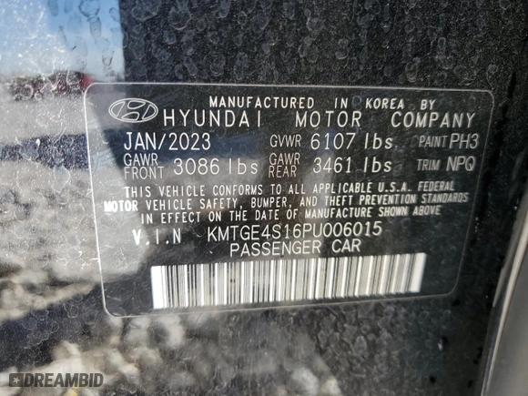 2023 Genesis Electrified G80 with VIN KMTGE4S16PU006015, listed as a Copart auction lot 74899854 with 18,876 mi miles and Non Repairable. Bid and sale history available at carsss.com. Image 13.