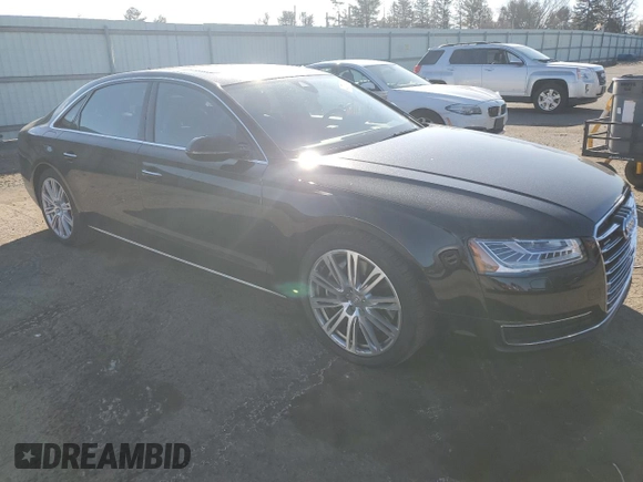 2015 Audi A8 L 4.0T with VIN WAU32AFD7FN041466, listed as a Copart auction lot 47211805 with 85,446 mi miles and Salvage Title. Bid and sale history available at carsss.com. Image 4.