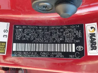 2014 Toyota Prius v Two with VIN JTDZN3EU6EJ014170, listed as a IAAI auction lot 41667010 with 170,265 mi miles. Bid and sale history available at carsss.com. Image 9.