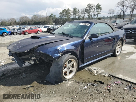 2003 Ford Mustang GT Deluxe with VIN 1FAFP45X23F332063, listed as a Copart auction lot 47384245 with 168,656 mi miles and Salvage Title. Bid and sale history available at carsss.com. Image 1.