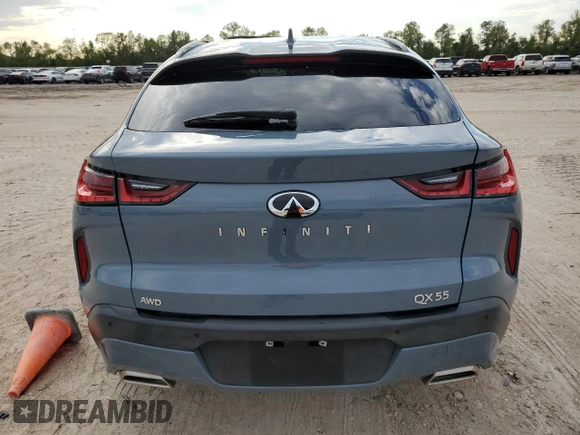 2022 Infiniti QX55 Sensory with VIN 3PCAJ5L38NF104572, listed as a Copart auction lot 79046904 with 23,736 mi miles and Salvage title. Bid and sale history available at DreamBid. Image 6.