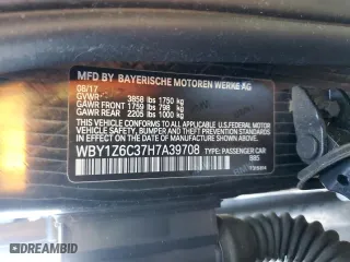 2017 BMW i3 with VIN WBY1Z6C37H7A39708, listed as a Copart auction lot 44430615 with 38,765 mi miles and Salvage Title. Bid and sale history available at carsss.com. Image 13.