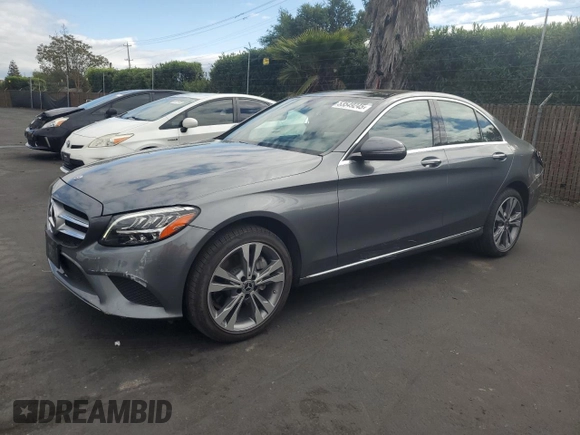 2019 Mercedes-Benz C 300 with VIN 55SWF8EB9KU291263, listed as a Copart auction lot 53549245 with 35,616 mi miles and Salvage Title. Bid and sale history available at carsss.com. Image 1.