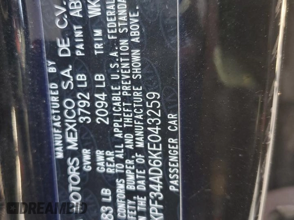 2019 Kia Forte S with VIN 3KPF34AD6KE043259, listed as a Copart auction lot 51324585 with 147,012 mi miles and Non Repairable. Bid and sale history available at carsss.com. Image 12.