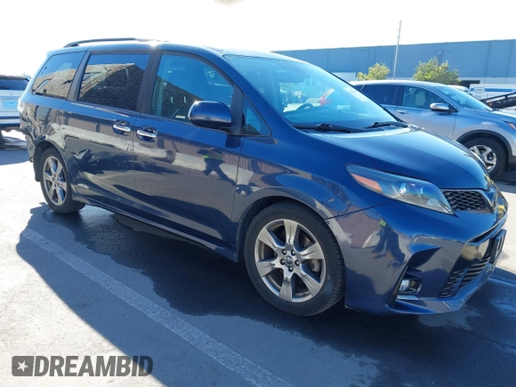 2018 Toyota Sienna SE with VIN 5TDXZ3DC8JS950681, listed as a IAAI auction lot 41389662 with 112,661 mi miles and . Bid and sale history available at DreamBid. Image 1.