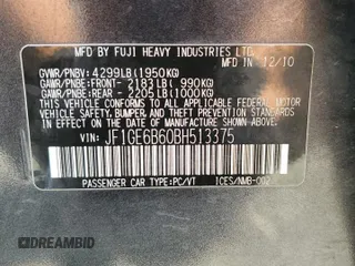 2011 Subaru Impreza Premium z VIN JF1GE6B60BH513375, wystawiony jako Copart lot #59769915 z przebiegiem 166 479 mil mil oraz Szkoda całkowita • Salvage title. Historia ofert i sprzedaży dostępna na DreamBid. Obrazek 13.