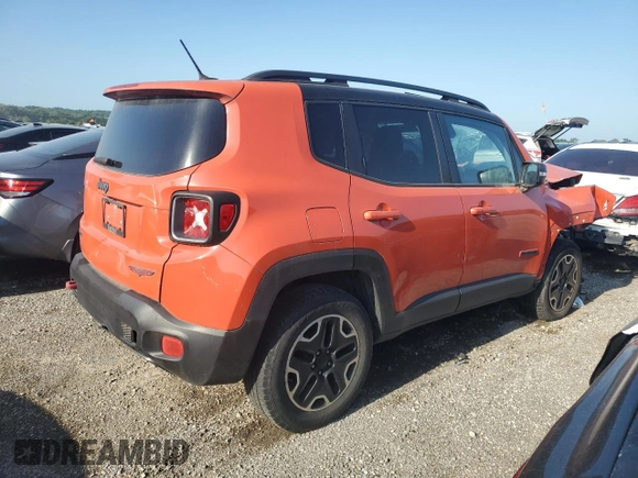 2016 Jeep Renegade Trailhawk with VIN ZACCJBCT5GPD16946, listed as a Copart auction lot 58856285 with Not provided miles and Salvage title. Bid and sale history available at DreamBid. Image 3.